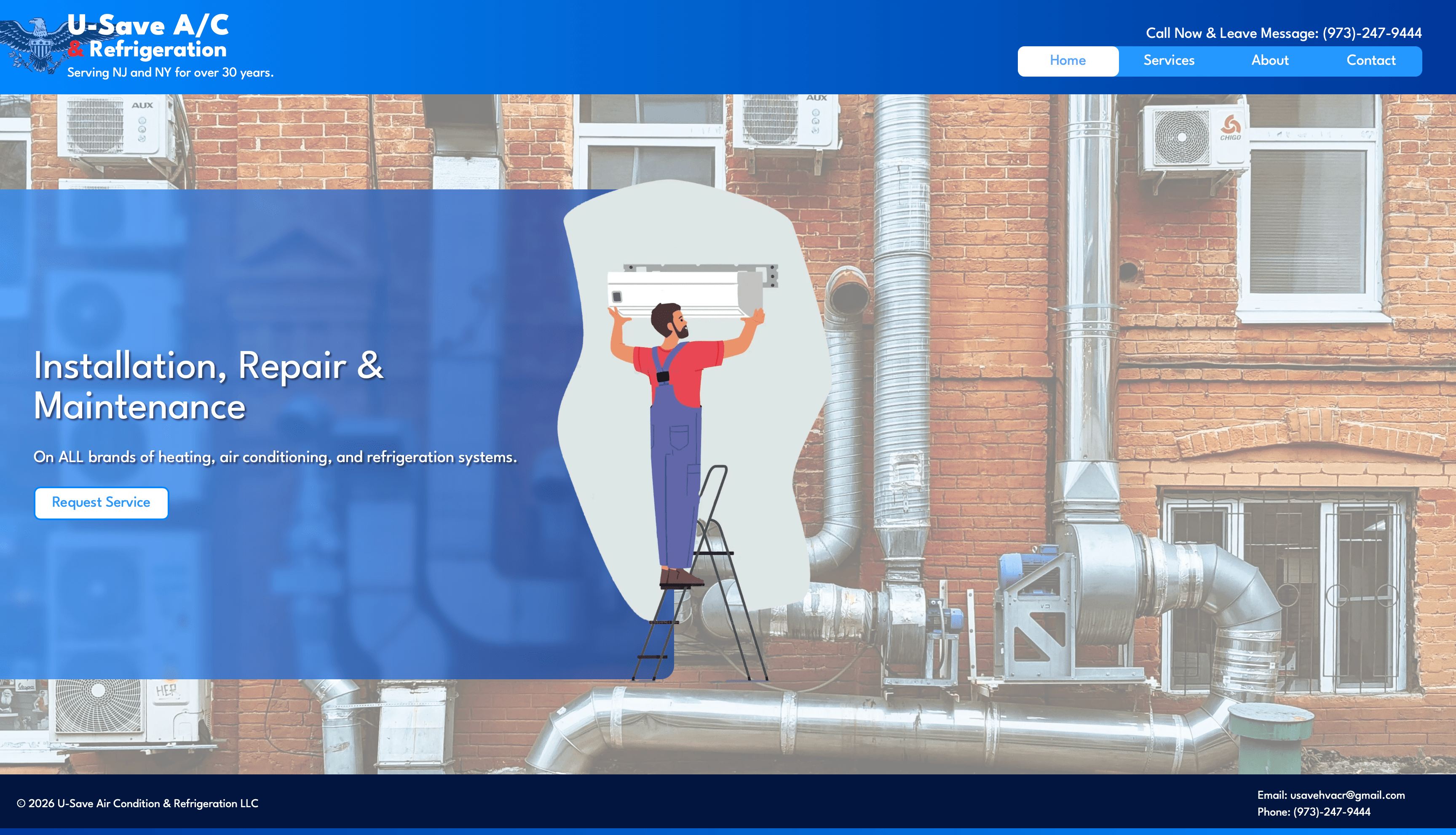 U-Save A/C & Refrigeration website homepage