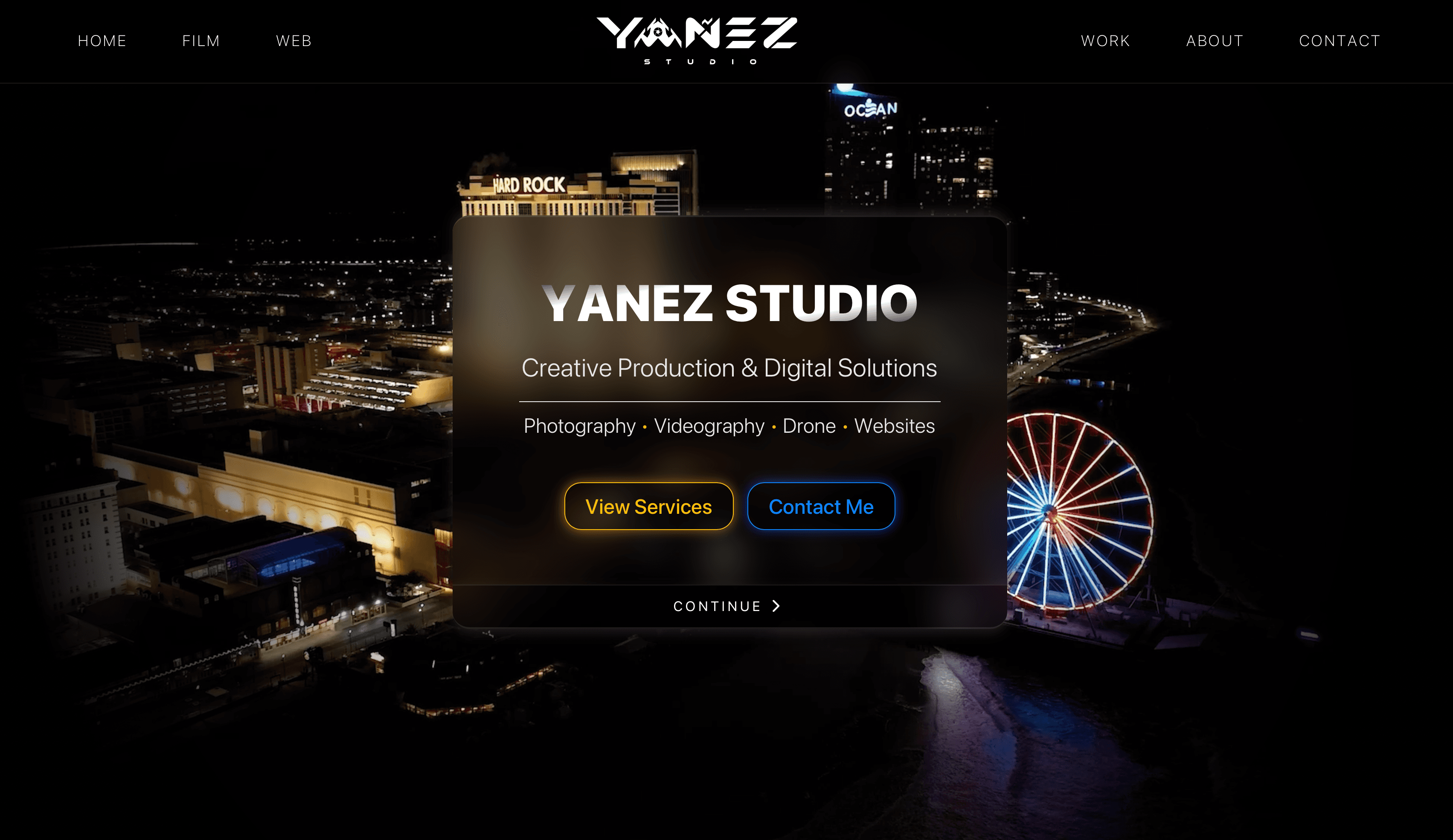Yanez Studio website homepage